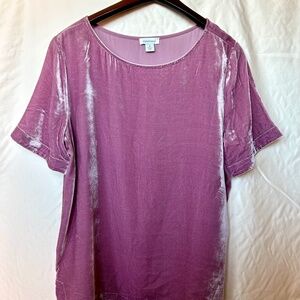 Sundance Pink Velvet Short Sl Top W size M